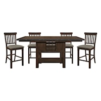 Industrial 5-Piece Counter Height Dining Set