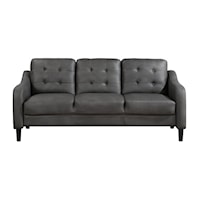 Casual Leather Sofa with Exposed Legs
