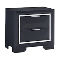 Contemporary Nightstand with Beveled Acrylic Trim