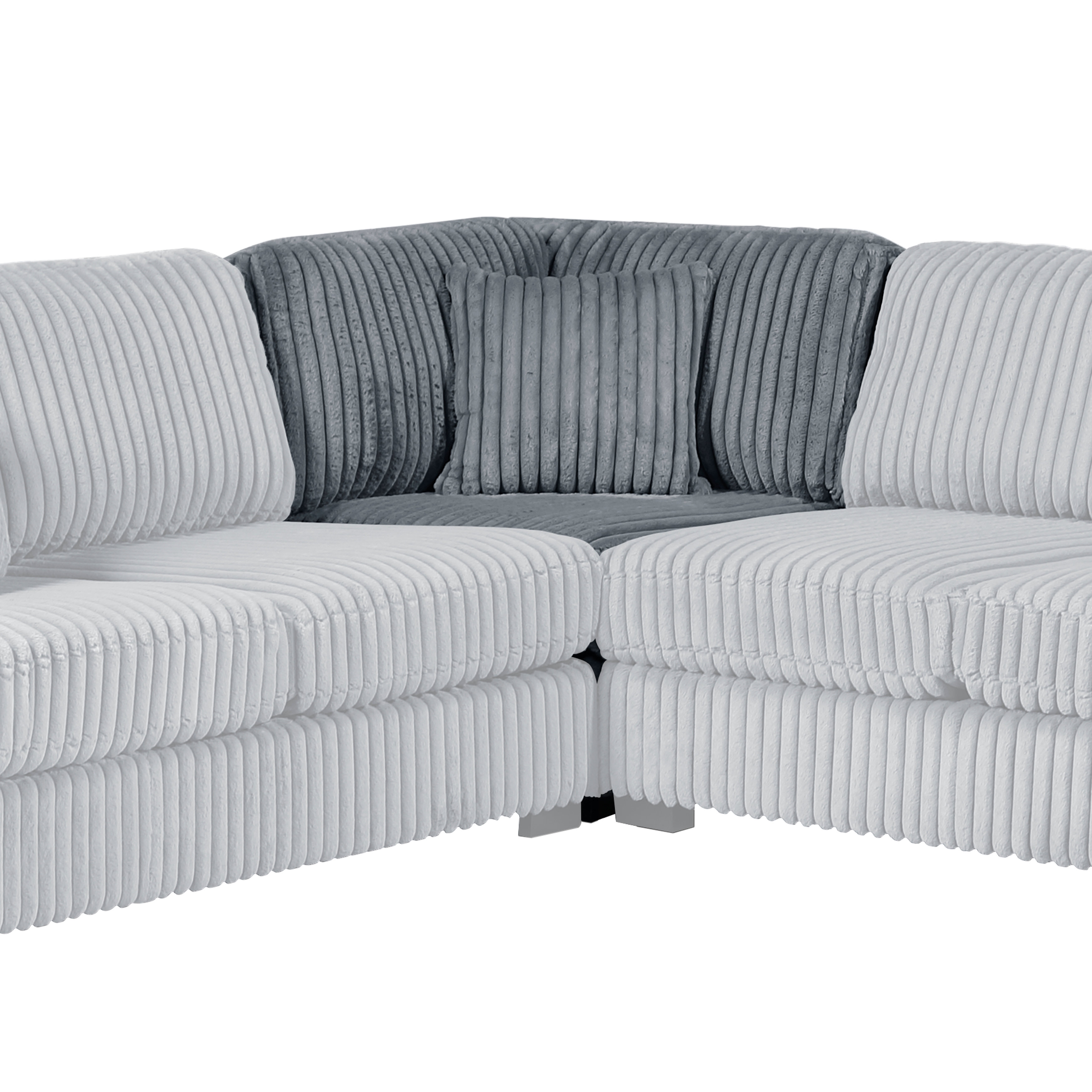 3-pc. L-Shape Corduroy Sectional Sofa