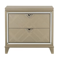 Glam 2-Drawer Nightstand with Polished Chrome Hardware