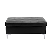 Contemporary Black Accent Ottoman