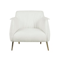 Contemporary White Upholstered Accent Chair