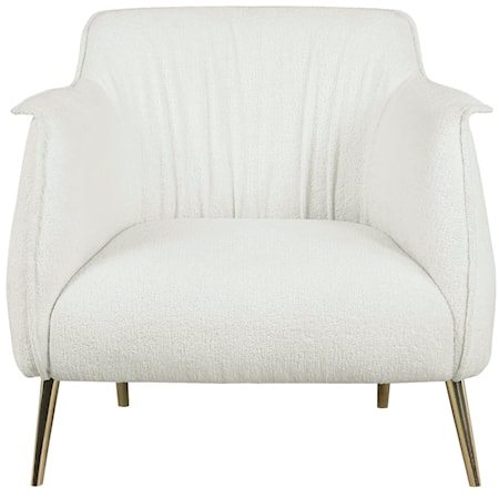 Contemporary White Upholstered Accent Chair