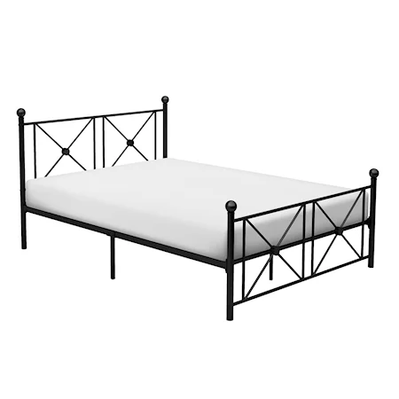 Contemporary Full Platform Bed with X-Panel Design