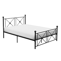 Contemporary Full Platform Bed with X-Panel Design