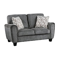 Transitional Loveseat with Accent Pillows