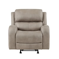 Transitional Rocker Reclining Chair with Microfiber Upholstery