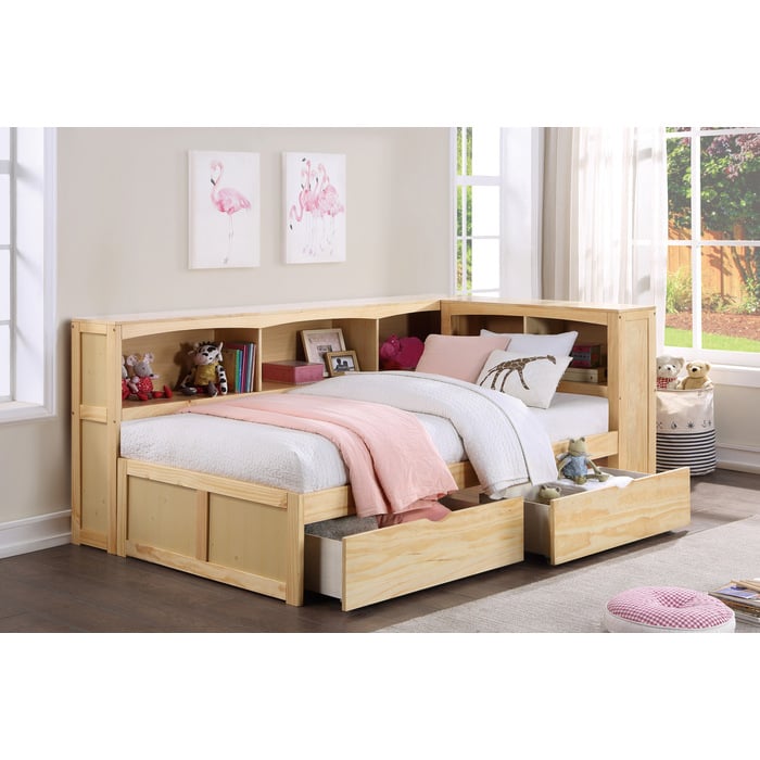 Twin Bookcase Corner Bed
