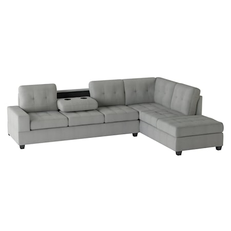 2-Piece Sectional Sofa with Ottoman