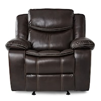 Casual Gliding Recliner with Pillow Armrests