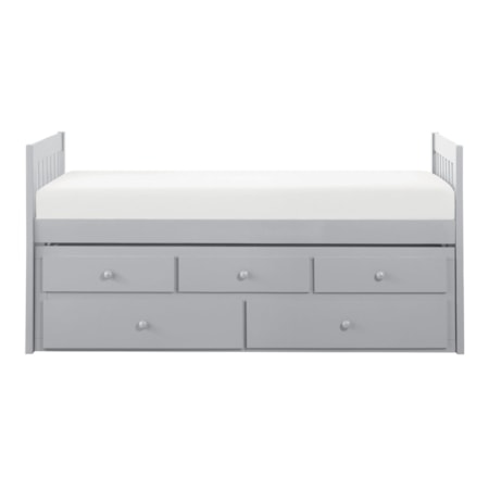 Twin Over Twin Trundle Bed with Storage