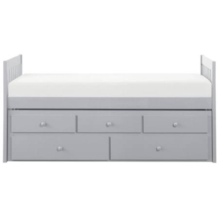 Twin Over Twin Trundle Bed with Storage