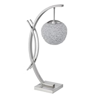 Contemporary Table Lamp in Satin Nickel Finish