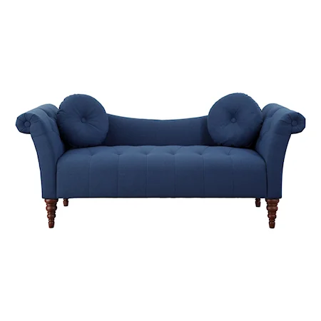 Traditional Upholstered Settee Sofa with Button Tufting