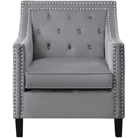 Transitional Accent Chair with Nailhead Trim
