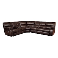 Transitional 4-Piece Modular Reclining Sectional with Left Console