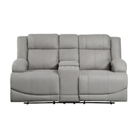 Casual Double Reclining Loveseat with Console and Cupholders