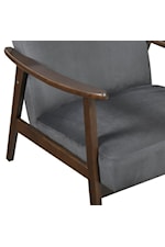 Homelegance Landers Contemporary Upholstered Accent Chair with Exposed Wood Arm