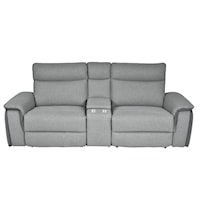 Casual Power Reclining Loveseat with Console and Power Headrests