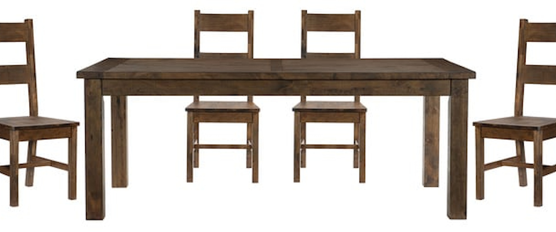 Rustic 5-Piece Dining Set with Ladder Backs