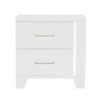 Contemporary 2-Drawer Nightstand with LED Lighting