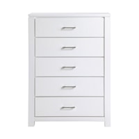Glam 5-Drawer Bedroom Chest with Stainless Steel Handles