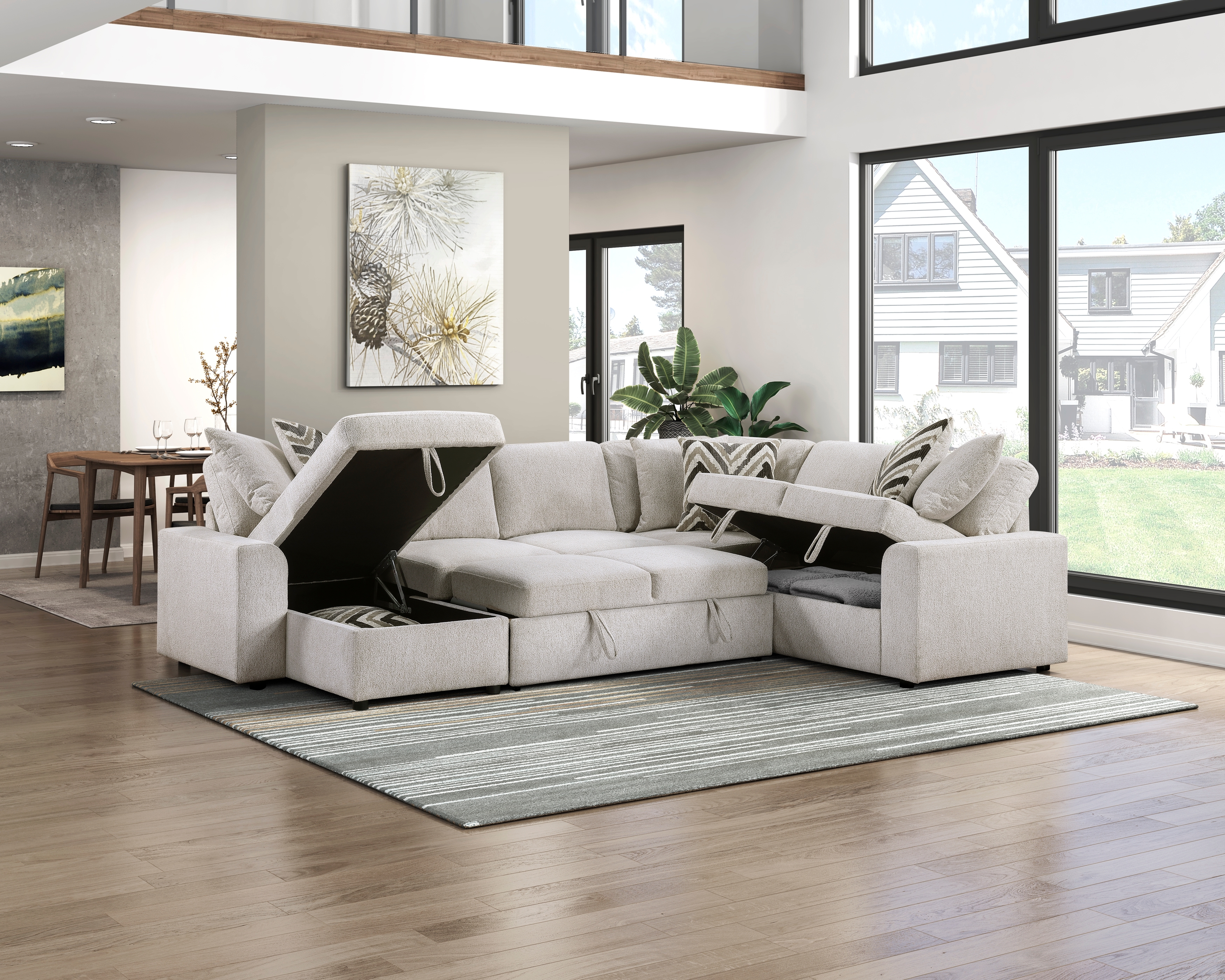 Homelegance Myrtle 3-Piece Sectional Sofa