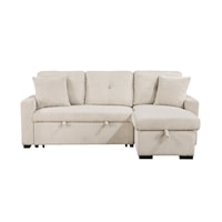 Casual 3-Piece Reversible Sectional Sofa with Pull-Out Bed and Hidden Storage