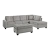 Homelegance Emilio 3-Piece Reversible Sectional with Ottoman