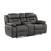 Casual Double Reclining Loveseat with Center Console