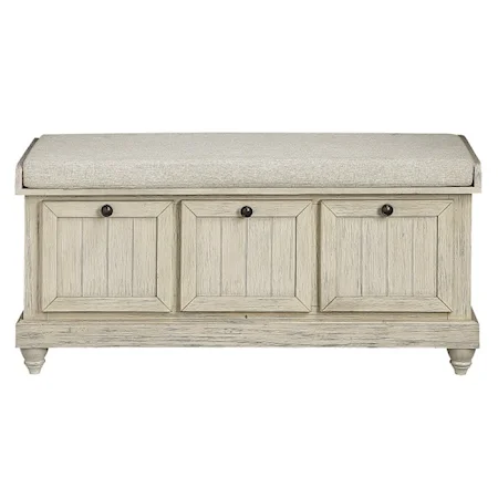 Farmhouse Lift Top Storage Bench with Upholstered Seat