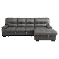 Contemporary 2-Piece Sectional Sofa with Pull-Out Bed and Hidden Storage