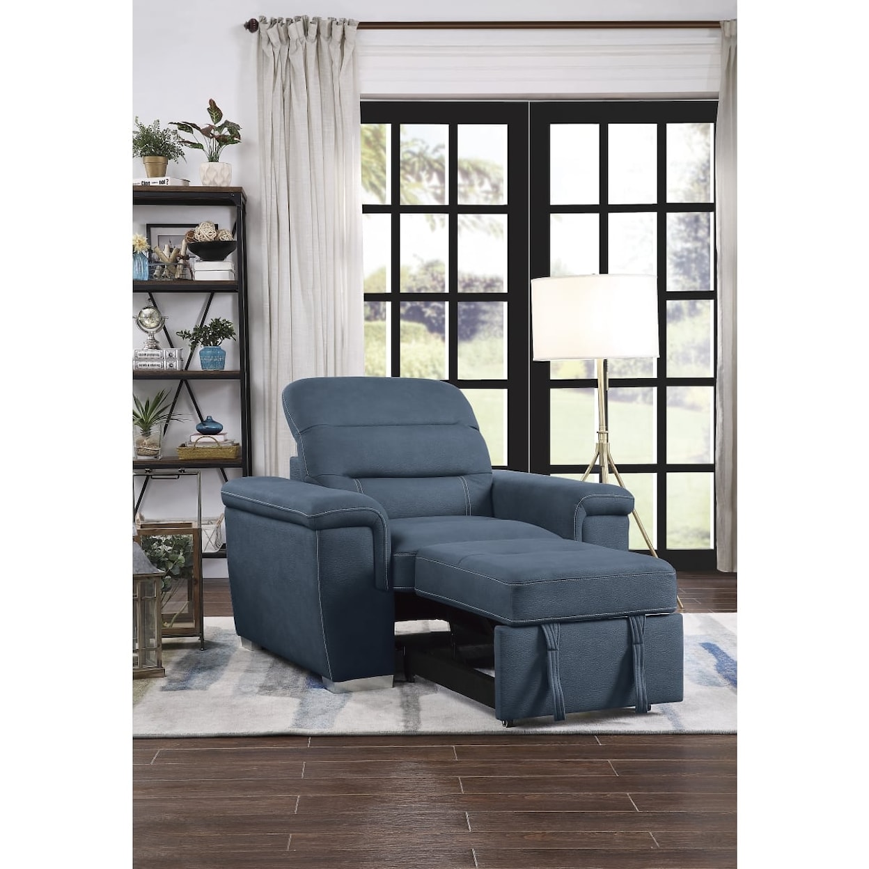 Homelegance Alfio Chair with Pull-out Ottoman