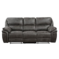 Casual Dual Reclining Sofa with Microfiber Upholstery
