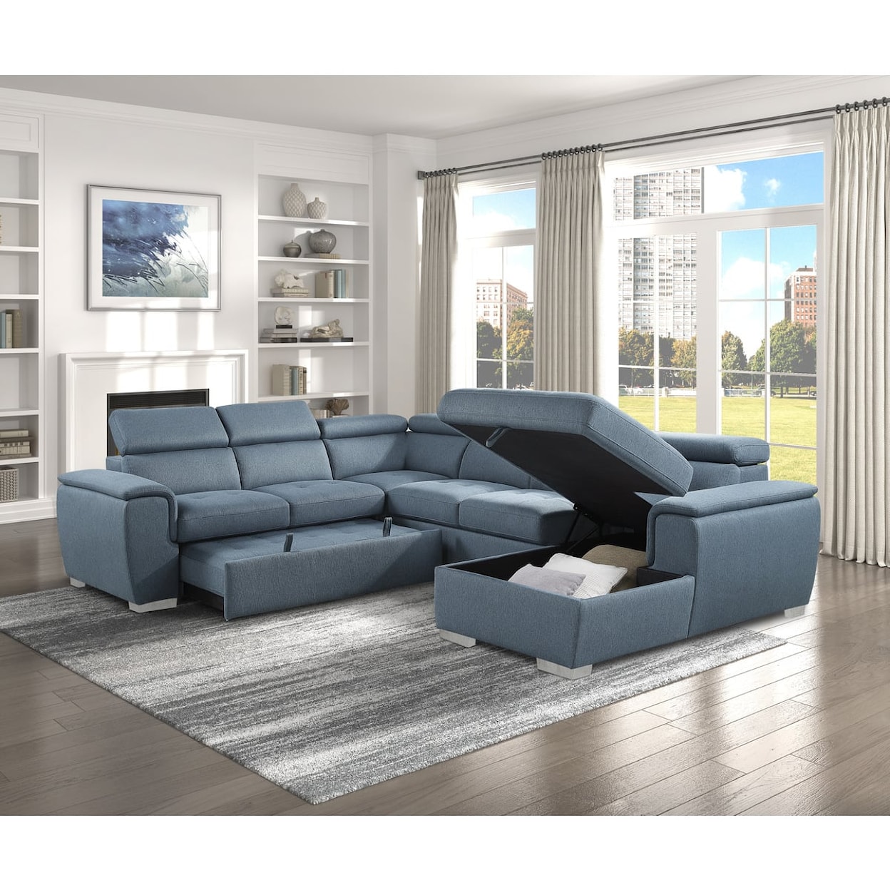 Homelegance Berel 4-Piece Sectional Sofa