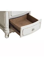Homelegance Cinderella Traditional 3-Drawer Nightstand with Floral Motif Hardware