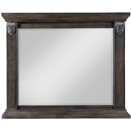 Traditional Dresser Mirror with Scrolled Accents