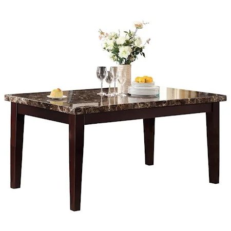 Casual Dining Table with Faux Marble Top