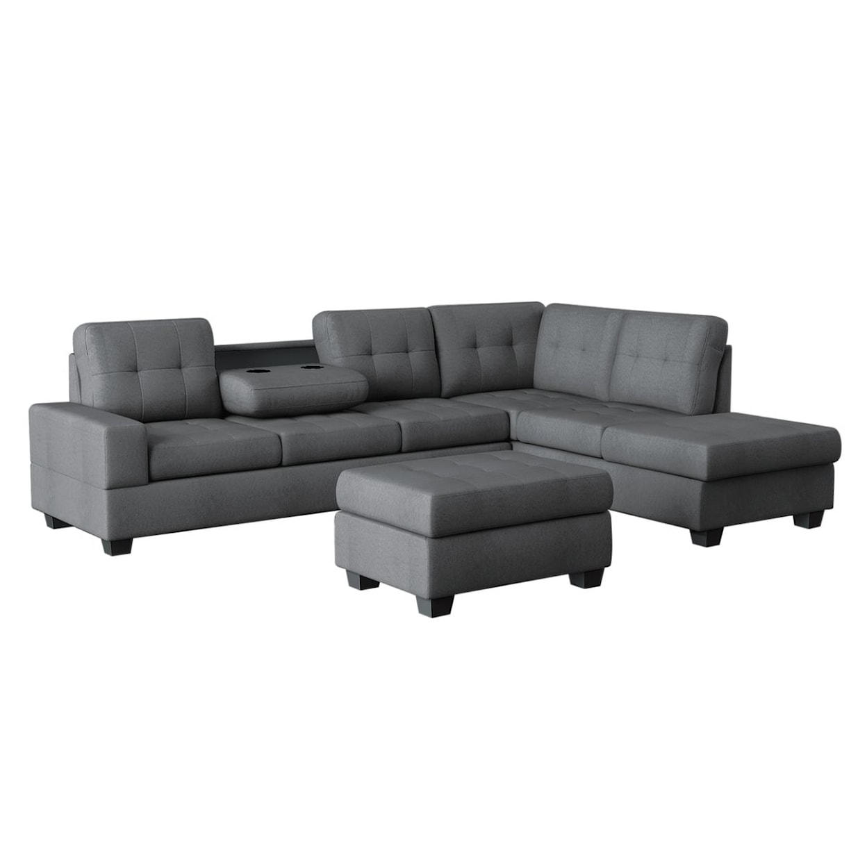 Homelegance Homelegance 2-Piece Sectional Sofa with Ottoman