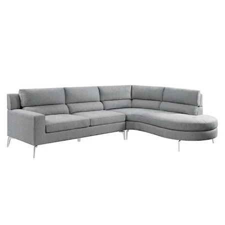 Contemporary 2-Piece Sectional Sofa with Right Chaise