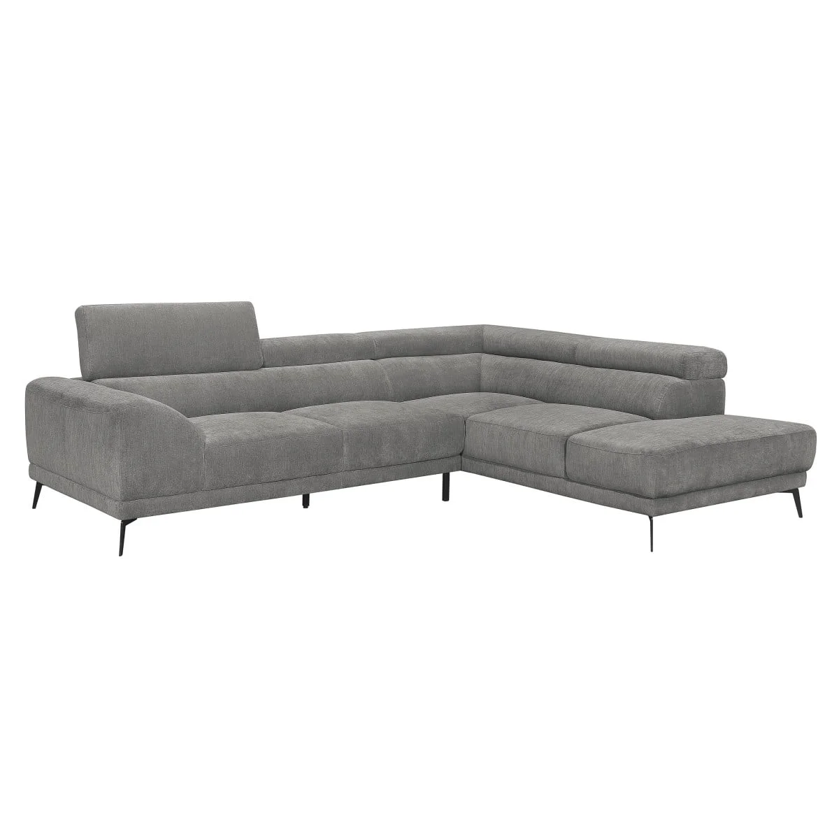 Homelegance Medora 9409GRY*SC Contemporary 2Piece Sectional with Adjustable Headrests and Right