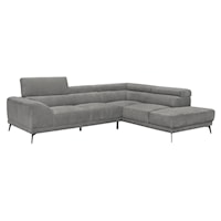 Contemporary 2-Piece Sectional with Adjustable Headrests and Right Chaise