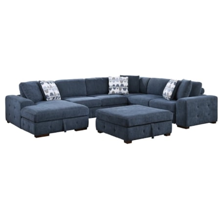 4-Piece Sectional Sofa with Ottoman