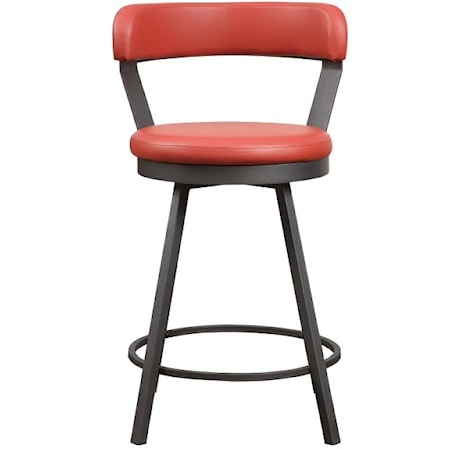 Industrial Counter Height Swivel Chair with Bi-Cast Vinyl Upholstery