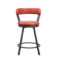 Industrial Counter Height Swivel Chair with Bi-Cast Vinyl Upholstery