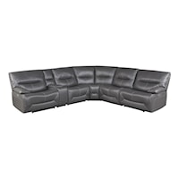 Transitional 6-Piece Power Reclining Sectional Sofa with USB Charging Ports