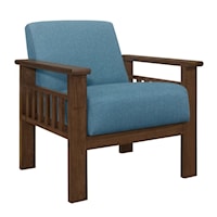 Transitional Accent Chair with Exposed Wood Arms
