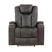 Transitional Power Reclining Chair with Power Headrest