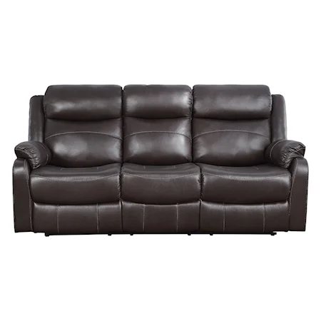 Double Lay Flat Reclining Sofa with Center Drop-Down Cup Holders
